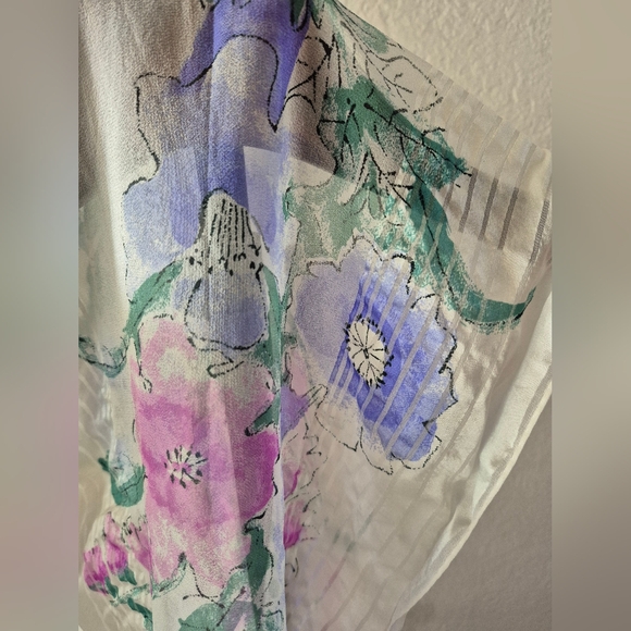 Vera Floral Watercolor Scarf - Picture 3 of 4